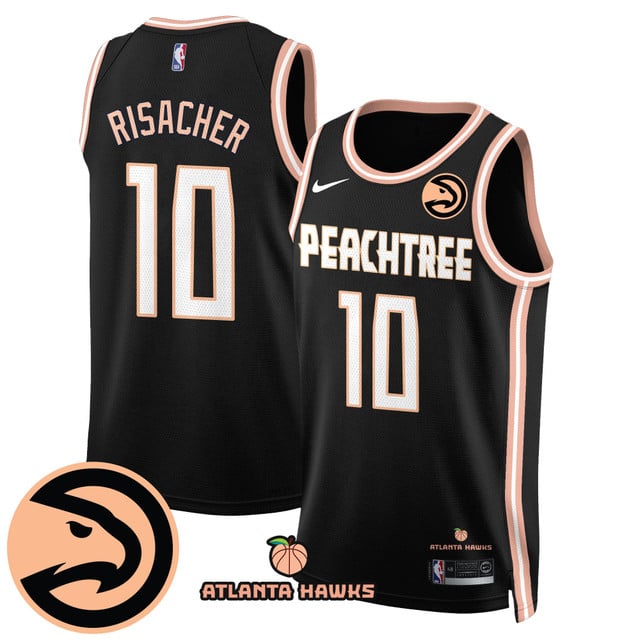 Men's Atlanta Hawks “Peachtree” City Edition Jersey #10 Zaccharie Risacher