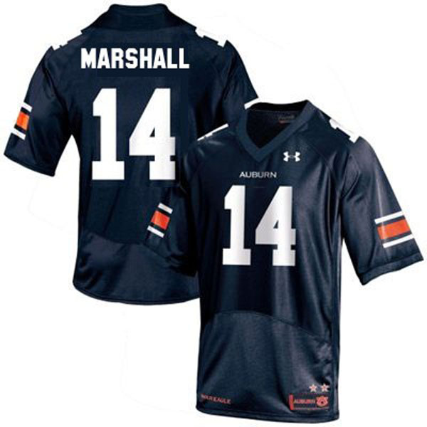 Men's Auburn Tigers #14 Nick Marshall Blue Football Jersey