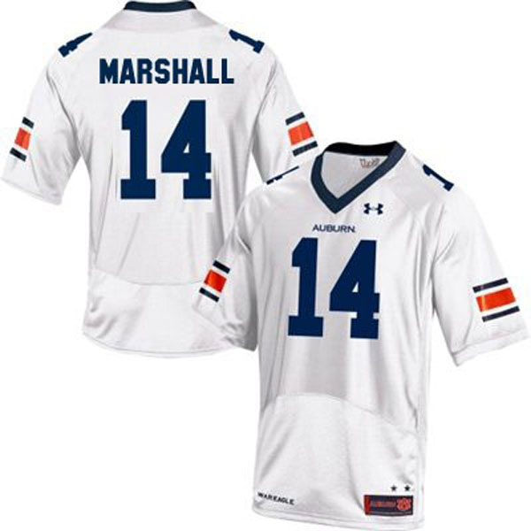 Men's Auburn Tigers #14 Nick Marshall White Football Jersey
