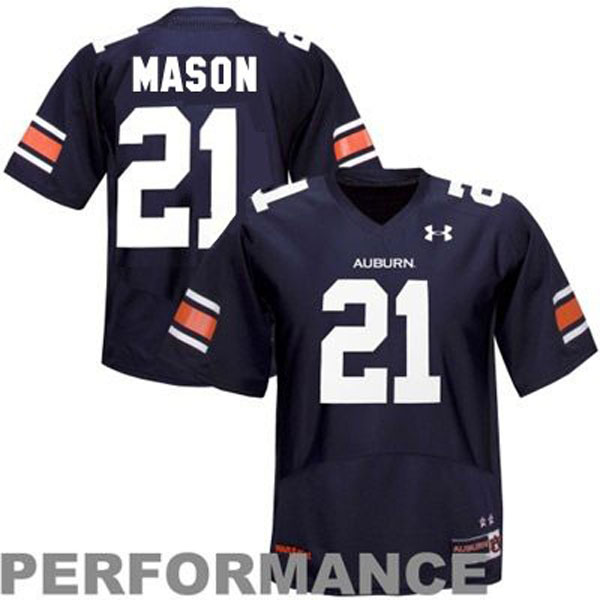 Men's Auburn Tigers #21 Tre Mason Blue Football Jersey
