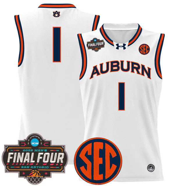 Men's Auburn Tigers 2025 Final Four Patch Lightweight Basketball Jersey #1.webp