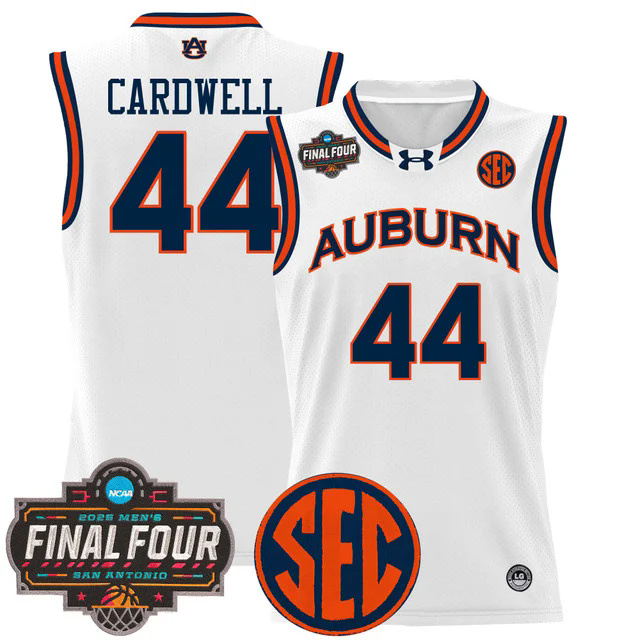 Men's Auburn Tigers 2025 Final Four Patch Lightweight Basketball Jersey #44 DYLAN CARDWELL.webp