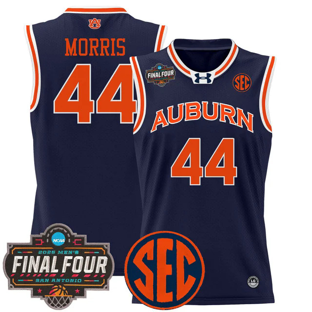 Men's Auburn Tigers 2025 Final Four Patch Lightweight Basketball Jersey NAVY #44 CHRIS MORRIS.webp