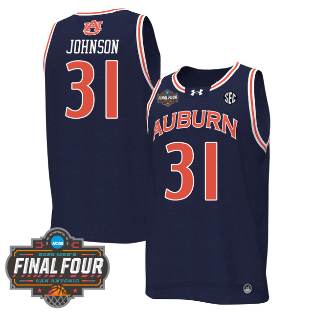 Men's Auburn Tigers Men's Basketball 2425 Jersey - Final Four Patch NAVY #31 JOHNSON.webp