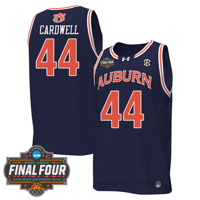 Men's Auburn Tigers Men's Basketball 2425 Jersey - Final Four Patch NAVY #44 CARDWELL.webp