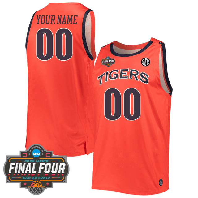 Men's Auburn Tigers Men's Basketball 2425 Jersey - Final Four Patch ORANGE CUSTOM.webp