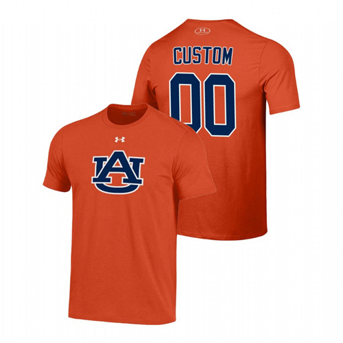Men's Auburn Tigers School Logo Custom Orange T-Shirt