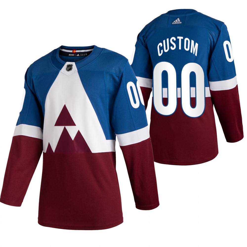 Men's Avalanche #00 Custom 2020 Stadium Series Jersey - Blue