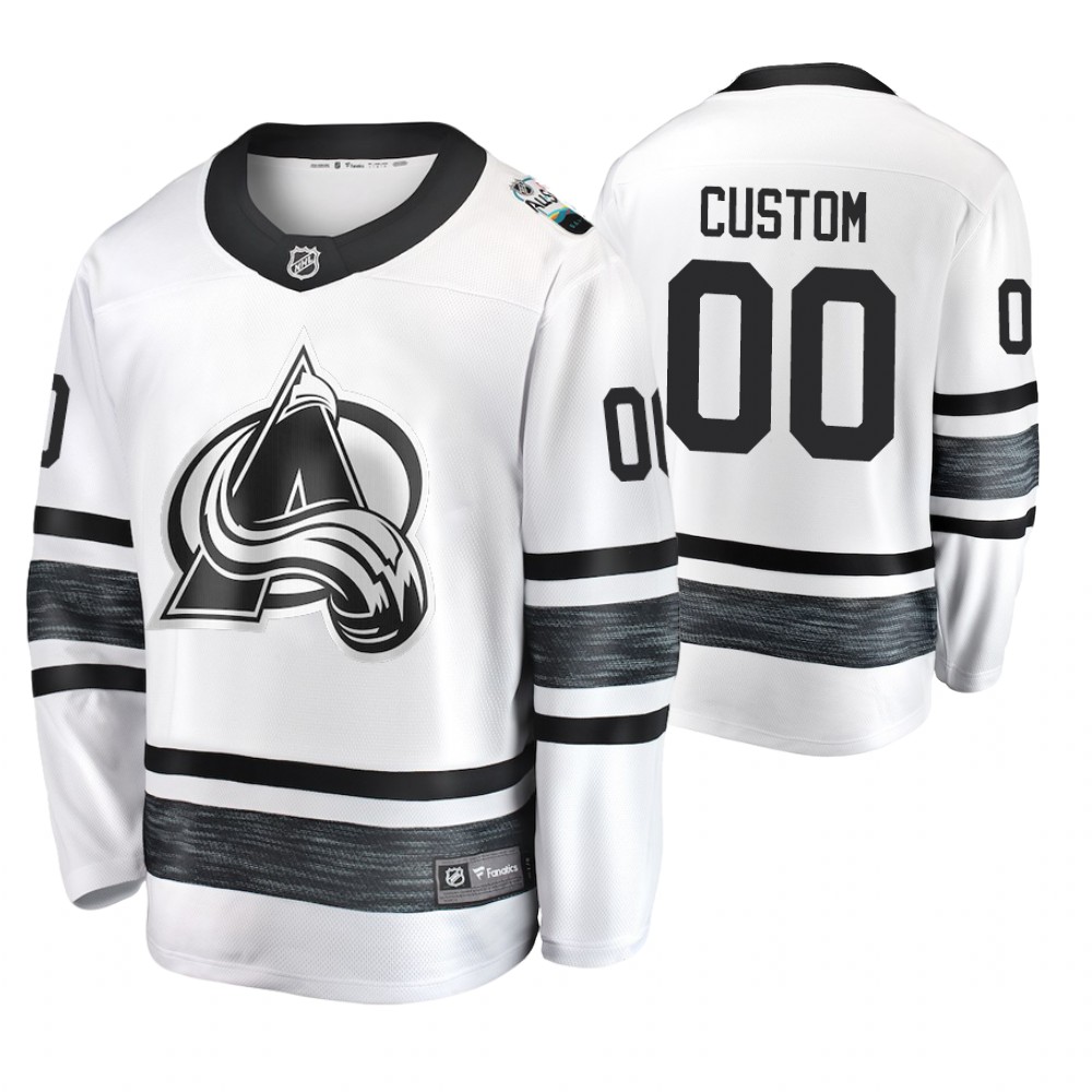 Men's Avalanche #00 Custom White 2019 NHL All-Star Jersey
