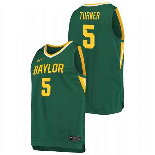 Men's BAYLOR BEARS Jordan Turner Basketball 2021 Replica Jersey Green