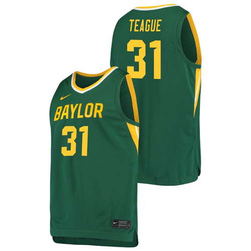 Men's BAYLOR BEARS MaCio Teague Basketball 2021 Replica Jersey Green
