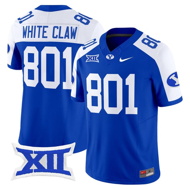 Men's BYU Cougars 2025 Vapor Limited Jersey #801 White Claw