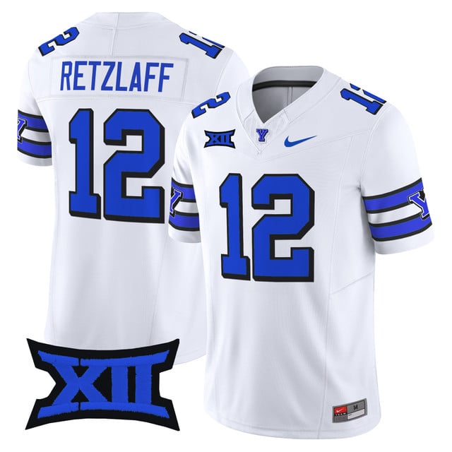 Men's BYU Cougars 2025 Vapor Limited Jersey 1996 throwback #12 Jake Retzlaff
