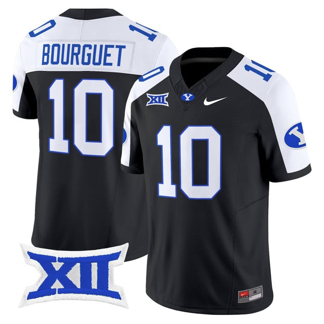 Men's BYU Cougars 2025 Vapor Limited Jersey black #10 Treyson Bourguet