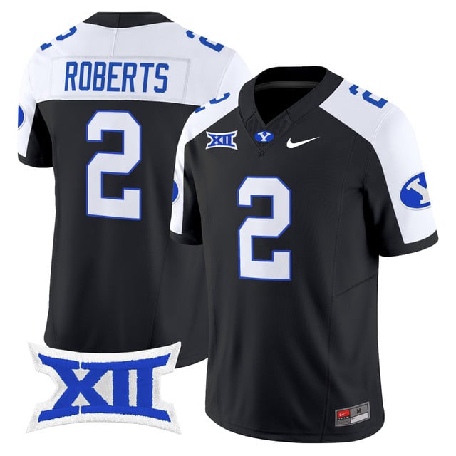 Men's BYU Cougars 2025 Vapor Limited Jersey black #2 Chase Roberts