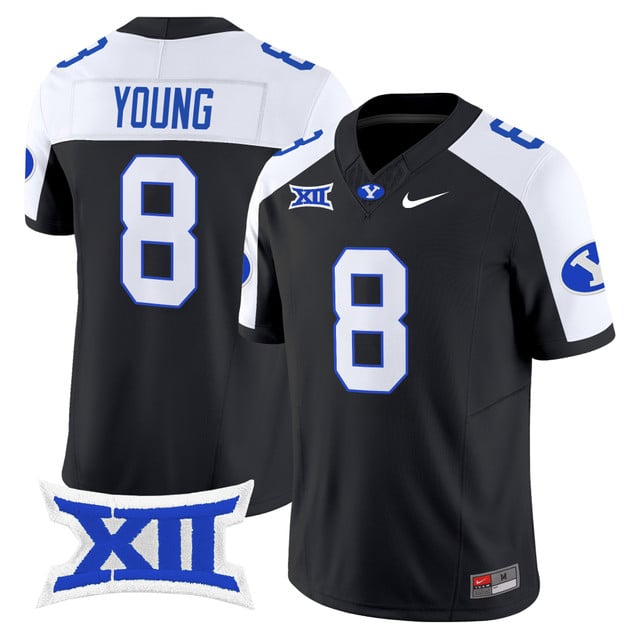 Men's BYU Cougars 2025 Vapor Limited Jersey black #8 Steve Young