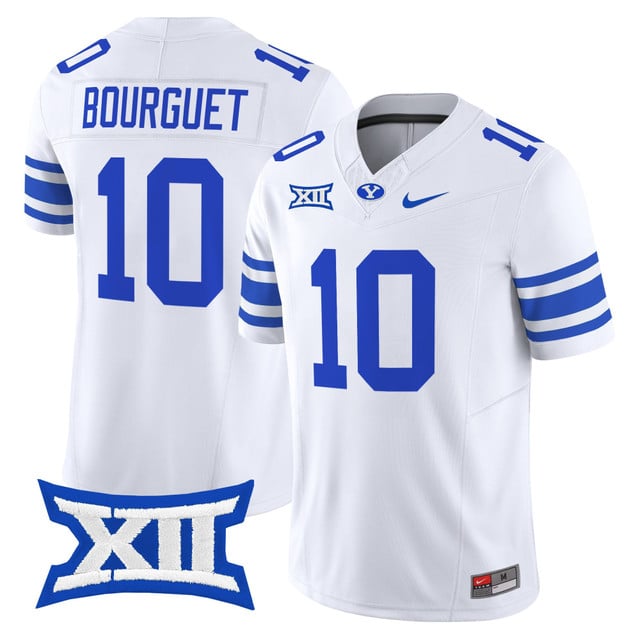 Men's BYU Cougars 2025 Vapor Limited Jersey white #10 Treyson Bourguet