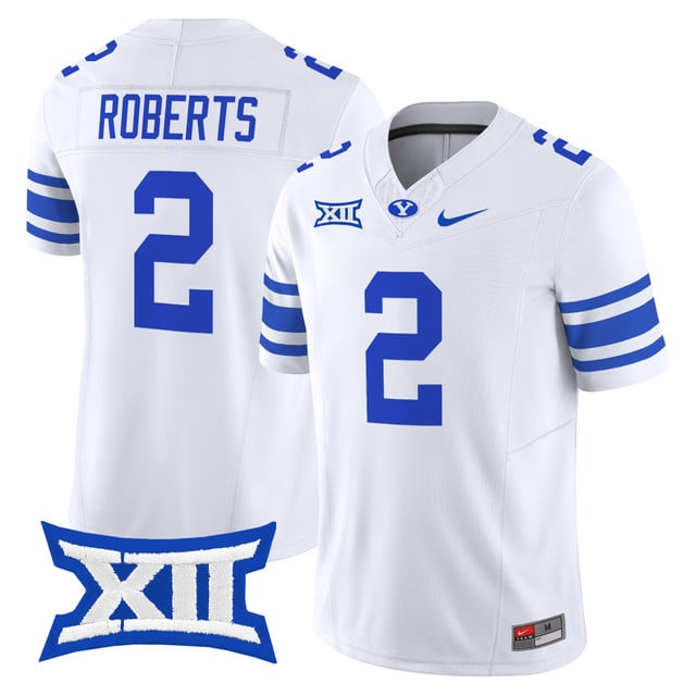 Men's BYU Cougars 2025 Vapor Limited Jersey white #2 Chase Roberts