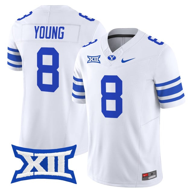 Men's BYU Cougars 2025 Vapor Limited Jersey white #8 Steve Young