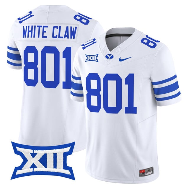 Men's BYU Cougars 2025 Vapor Limited Jersey white #801 White Claw