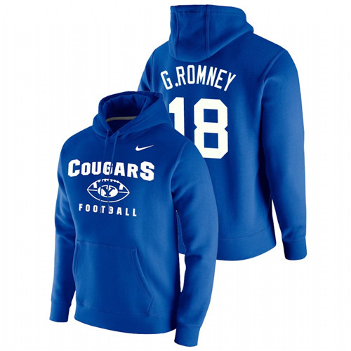 Men's BYU Cougars Gunner Romney Royal Oopty Oop Pullover Football Hoodie