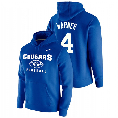 Men's BYU Cougars Troy Warner Royal Oopty Oop Pullover Football Hoodie