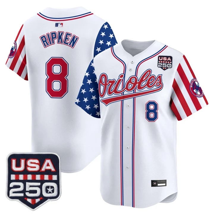 Men's Baltimore Orioles America 250 Edition Vapor Premier Limited Jersey #8 CAL RIPKEN