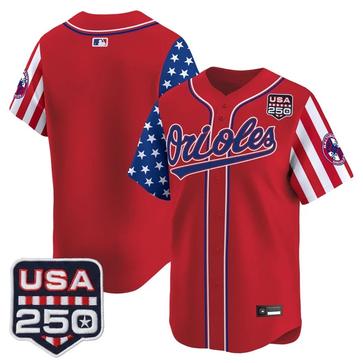 Men's Baltimore Orioles America 250 Edition Vapor Premier Limited Jersey RED BLANK