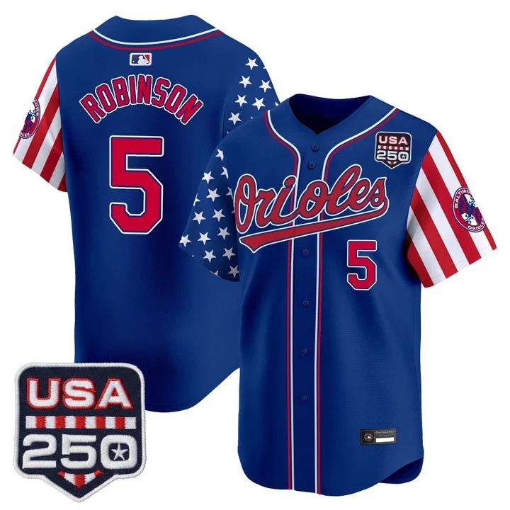 Men's Baltimore Orioles America 250 Edition Vapor Premier Limited Jersey ROYAL #5 BROOKS ROBINSON