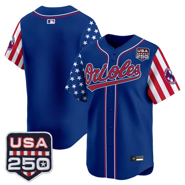 Men's Baltimore Orioles America 250 Edition Vapor Premier Limited Jersey ROYAL BLANK