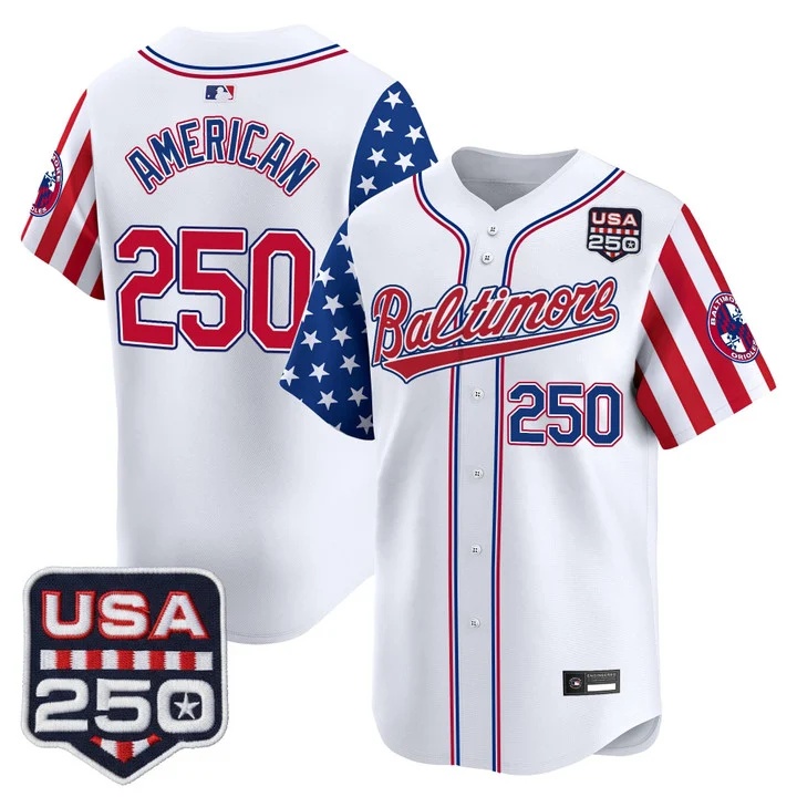 Men's Baltimore Orioles America 250 Edition Vapor Premier Limited Jersey WHITE #250 AMERICA