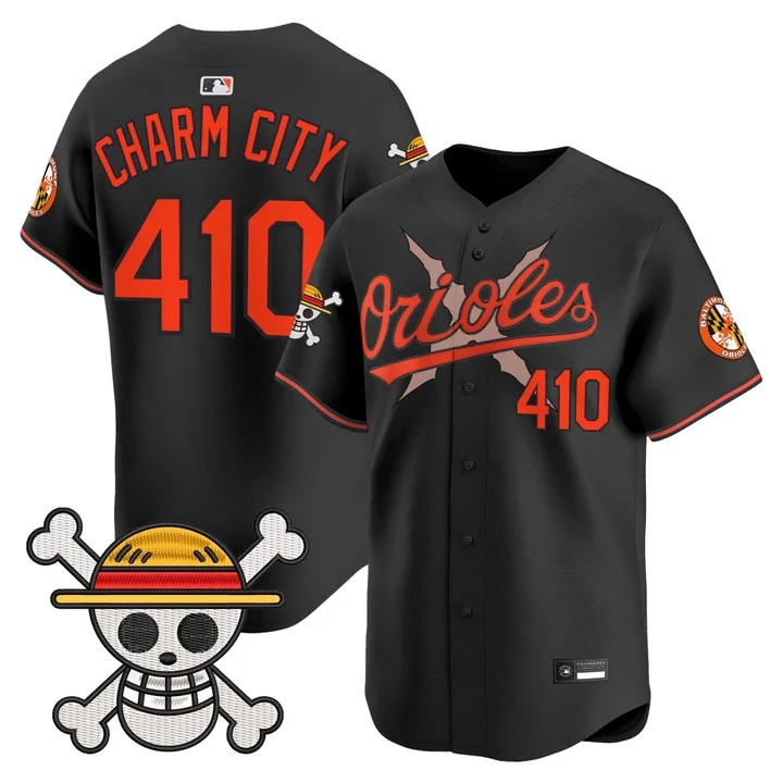 Men's Baltimore Orioles x One Piece Vapor Premier Limited Jersey BLACK#410 CHARM CITY