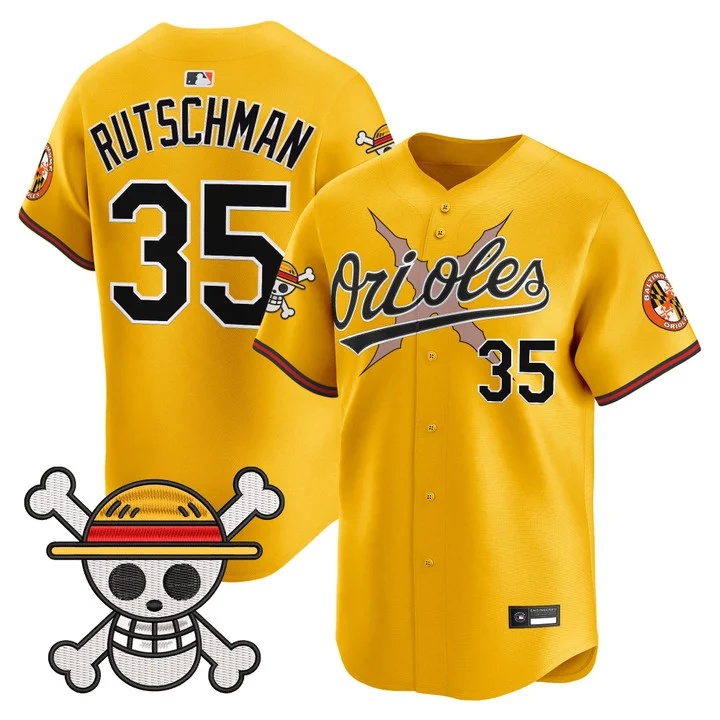 Men's Baltimore Orioles x One Piece Vapor Premier Limited Jersey GOLD#35 ADLEY RUTSCHMAN