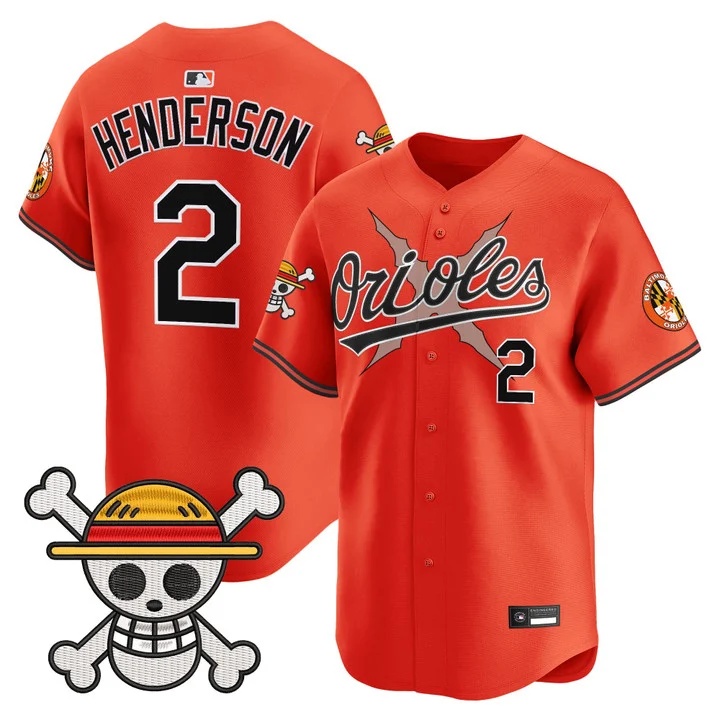 Men's Baltimore Orioles x One Piece Vapor Premier Limited Jersey ORANGE#2 GUNNAR HENDERSON