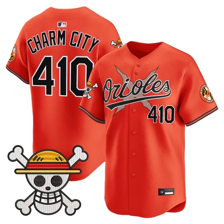 Men's Baltimore Orioles x One Piece Vapor Premier Limited Jersey ORANGE#410 CHARM CITY