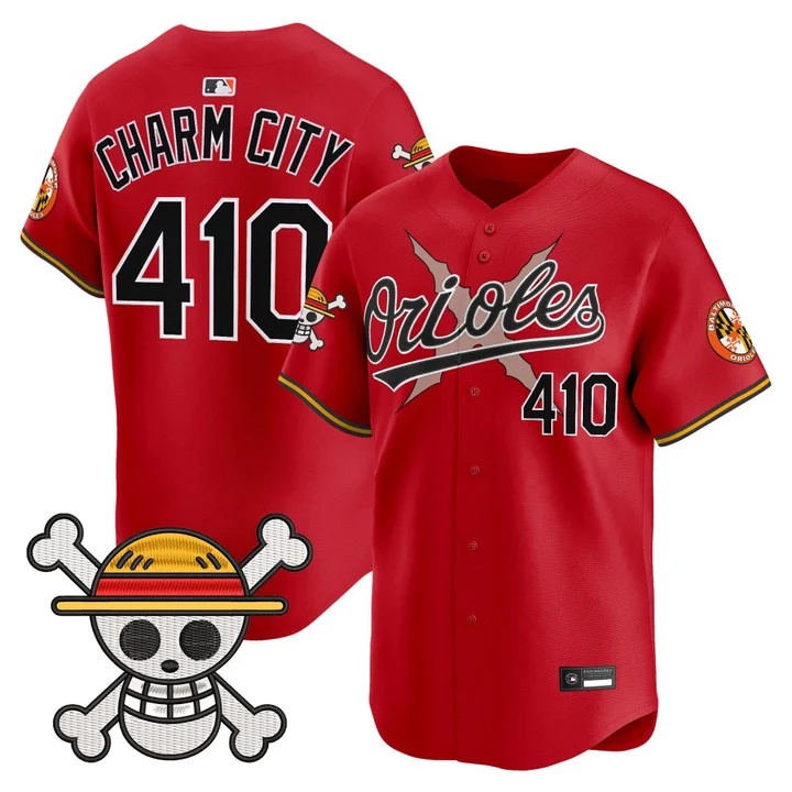 Men's Baltimore Orioles x One Piece Vapor Premier Limited Jersey RED#410 CHARM CITY