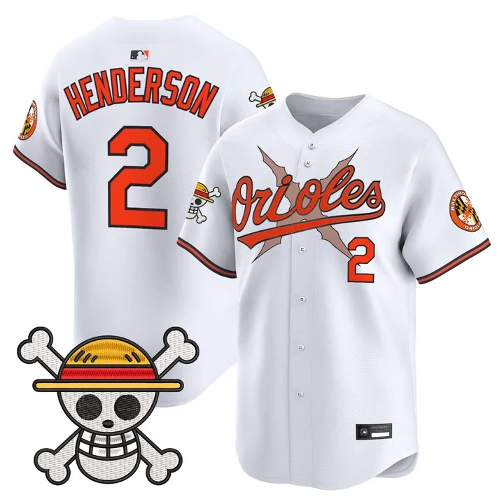 Men's Baltimore Orioles x One Piece Vapor Premier Limited Jersey WHITE#2 GUNNAR HENDERSON