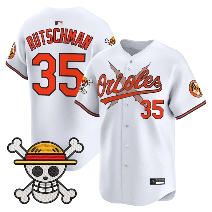 Men's Baltimore Orioles x One Piece Vapor Premier Limited Jersey WHITE#35 ADLEY RUTSCHMAN