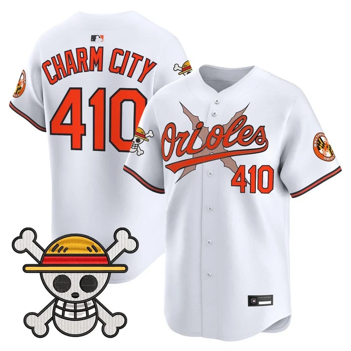 Men's Baltimore Orioles x One Piece Vapor Premier Limited Jersey WHITE#410 CHARM CITY