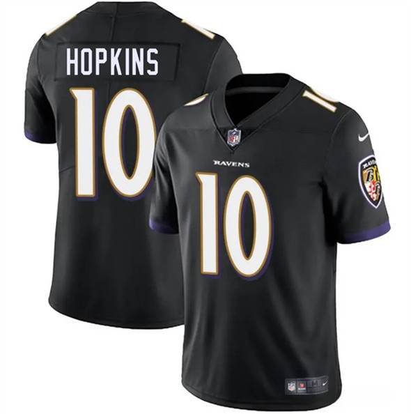Men's Baltimore Ravens #10 DeAndre Hopkins Black Vapor Limited Football Jersey