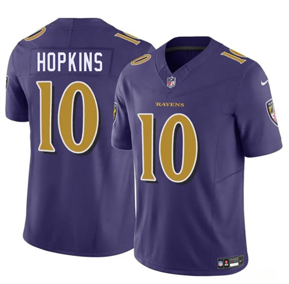 Men's Baltimore Ravens #10 DeAndre Hopkins Purple 2025 F.U.S.E. Vapor Limited Football Jersey
