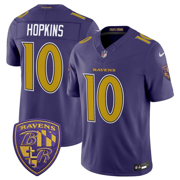 Men's Baltimore Ravens #10 DeAndre Hopkins Purple 2026 F.U.S.E. Alternate Vapor Limited Football Stitched Jersey