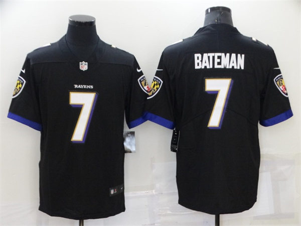 Men's Baltimore Ravens #12 Rashod Bateman Nike Black Vapor Untouchable Limited Jersey