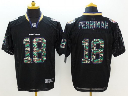 Men's Baltimore Ravens #18 Breshad Perriman Black With Camo Fashion NFL Nike Elite Jersey