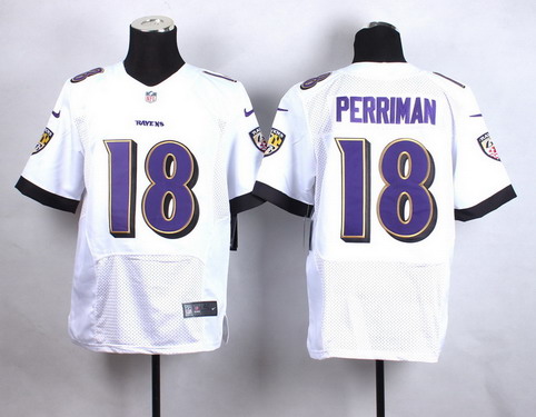 Men's Baltimore Ravens #18 Breshad Perriman Nike White Elite Stitched Jersey
