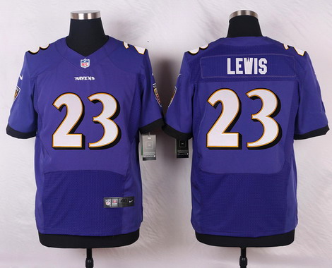 Men's Baltimore Ravens #23 Kendrick Lewis Purple Team Color NFL Nike Elite Stitched Jersey