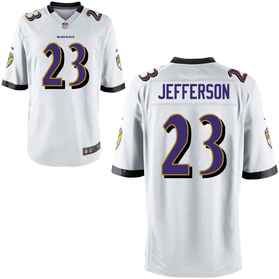 Men's Baltimore Ravens #23 Tony Jefferson Nike White Vapor Limited Player Jersey