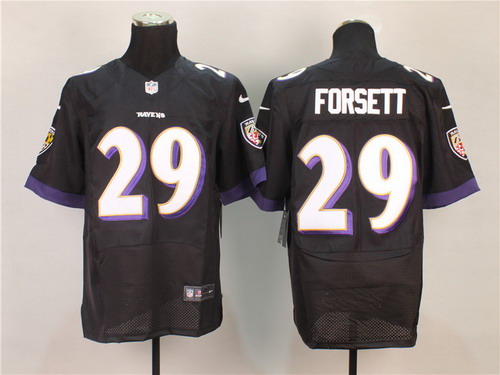 Men's Baltimore Ravens #29 Justin Forsett 2013 Black Nik Elite Stitched Jersey