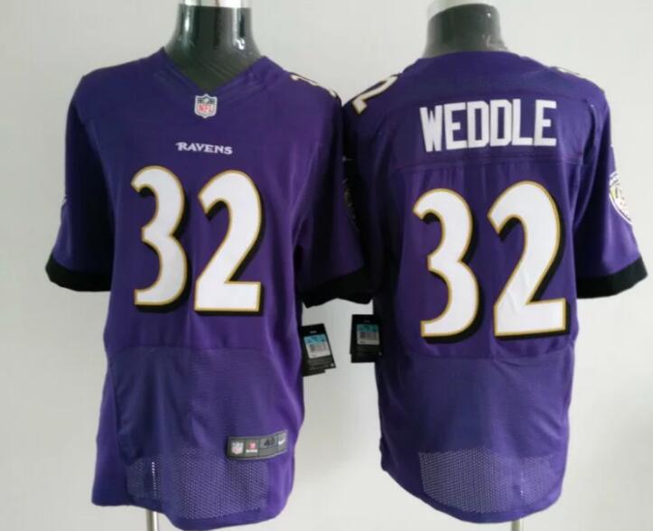 Men's Baltimore Ravens #32 Eric Weddle Purple Team Color NFL Nike Elite Stitched Jersey