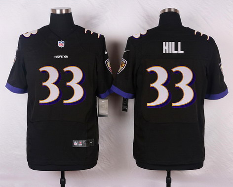 Men's Baltimore Ravens #33 Will Hill Black Alternate NFL Nike Elite Jersey